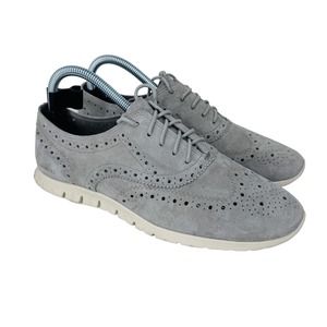 Cole Haan Zerogrand Wing OX Oxford Sneakers Suede Lace‎ Up Eyelet Gray Size 9B